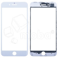 Стекло для переклейки iPhone 8 Plus с OCA пленкой + рамка Белый - OR (Mitsubishi)