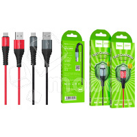Кабель USB - MicroUSB Hoco X38 (2.4A, оплетка нейлон) Черный