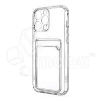 Чехол-накладка для iPhone 12 Pro Max (с защитой камеры, карманом для карт, прозрачный)
