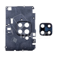 Стекло камеры для Xiaomi Redmi Note 9/9S (M2003J15SC/M2003J15SG/M2003J6A1G) в сборе с рамкой Черный