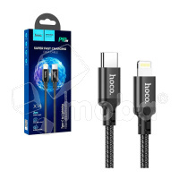 Кабель Type-C - Lightning Hoco X14 (3A, PD, оплетка нейлон, 2 м) Черный