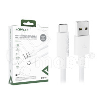 Кабель USB - Type-C Acefast C18-04 (3A, оплетка нейлон, 1.2 м) Белый