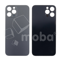 Задняя крышка для iPhone 12 Pro Max (A2411) Серый (стекло, узкий вырез под камеру, логотип) - Премиум
