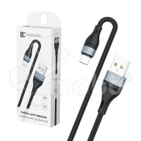 Кабель USB - Type-C BC X57 (5A, оплетка ткань) Черный