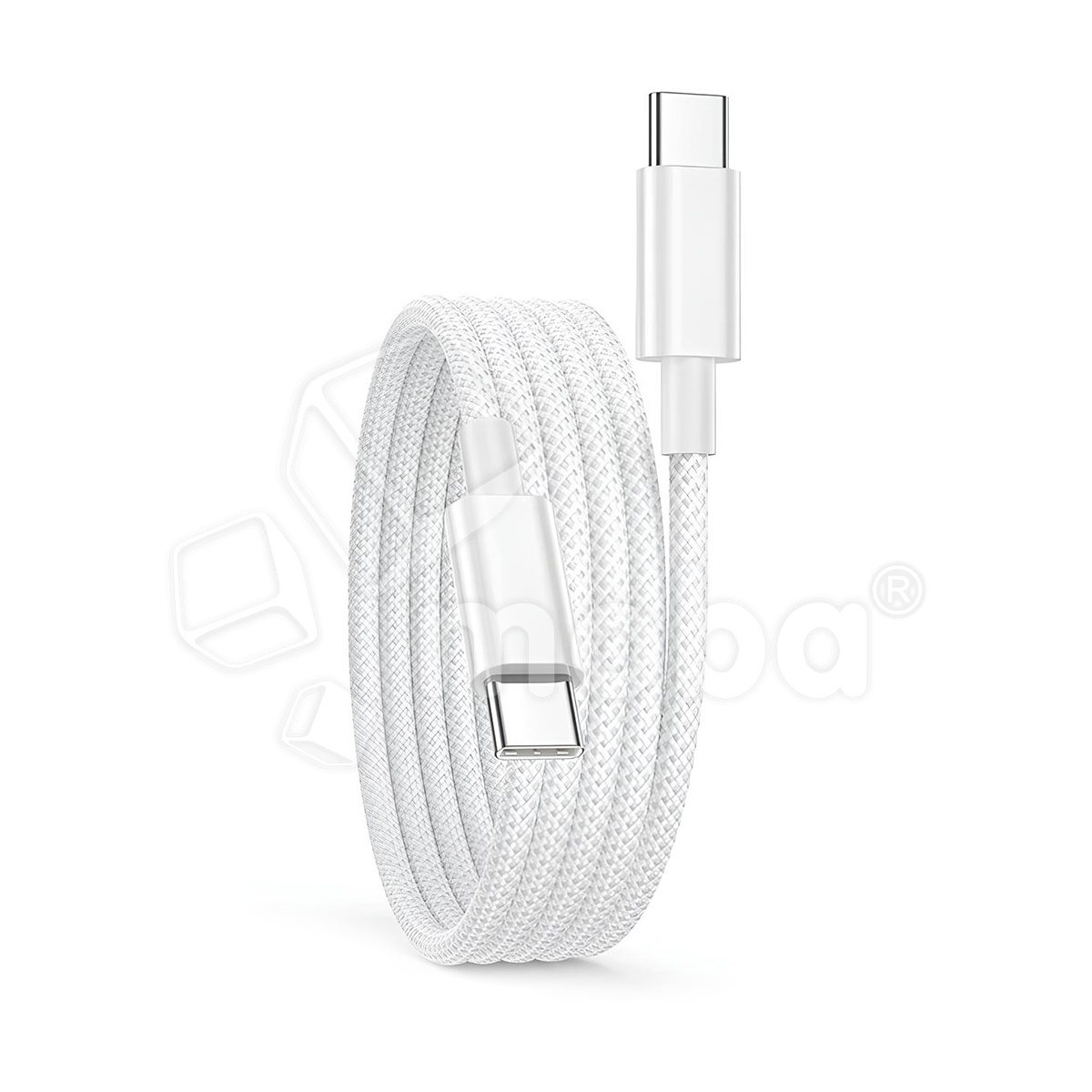Кабель Type-C - Type-C для iPhone 15/15 Plus/15 Pro/15 Pro Max/16/16 Plus/16 Pro/16 Pro Max/17/17 Pro/17 Pro Max/Air (60W, PD, оплетка нейлон, тех.упак., 2 м) Белый