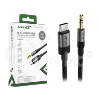 Кабель AUX "3,5 мм" Jack - Type-C Acefast J11 (оплетка нейлон) (1 м) Черный