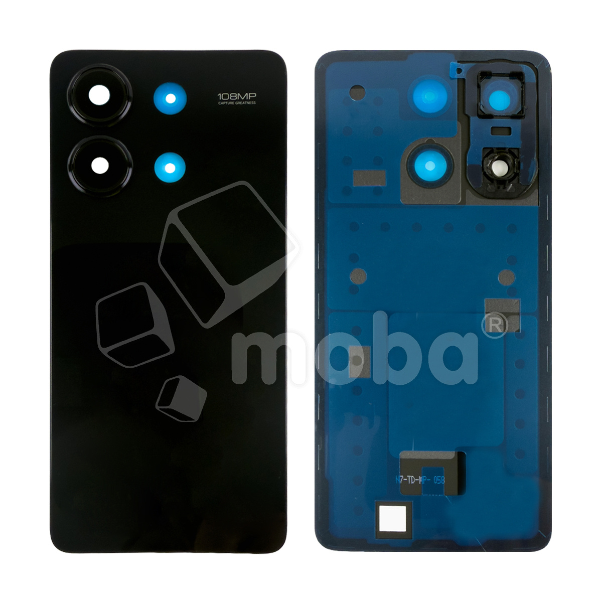 Задняя крышка для Xiaomi Redmi Note 13 4G (23129RAA4G/23124RA7EO/23129RA5FL) Черный - Премиум