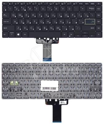 Клавиатура для ноутбука Asus E410MA черная с подсветкой