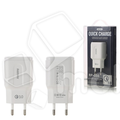 Сетевое зарядное устройство USB Remax RP-U16 (15W, QC3.0) Белый
