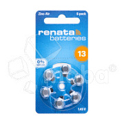 Батарейка ZA13 Renata Zinc Air 1.45V для слуховых аппаратов (6 шт. в блистере)