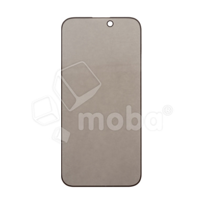 Защитное стекло "Антишпион" для iPhone 16 Черный (Закалённое, полное покрытие)