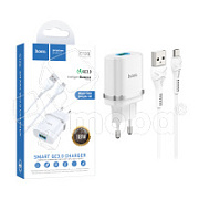 Сетевое зарядное устройство USB Hoco C12Q (18W, QС3.0, кабель MicroUSB) Белый