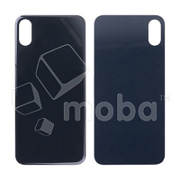 Задняя крышка для iPhone X (A1865/A1901) Серый (стекло, монолит, широкий вырез под камеру, логотип) - Премиум