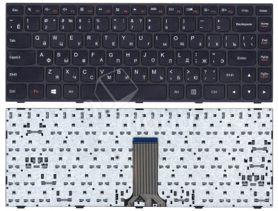 Клавиатура для ноутбука Lenovo Flex 2-14 G40-30 G40-70 черная с черной рамкой без подсветки