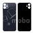 Задняя крышка для iPhone 11 (A2221) Черный (стекло, монолит, широкий вырез под камеру, логотип) - Премиум