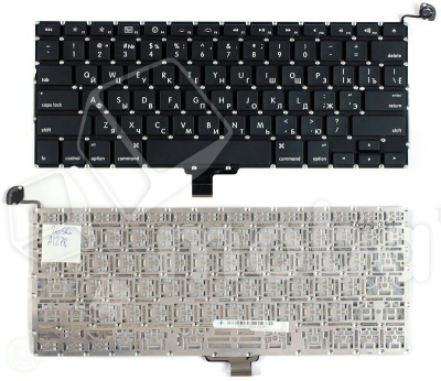 Клавиатура для ноутбука MacBook A1278 13.3" черная плоский Enter