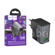 Сетевое зарядное устройство USB/Type-C Hoco CS75A (70W, QC3.0, PD, 3 порта) Черный