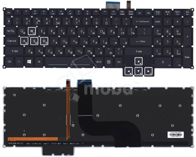Клавиатура для ноутбука Acer Predator 17X GX-791 черная c подсветкой