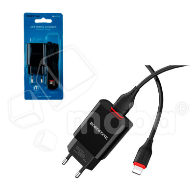 Сетевое зарядное устройство USB Borofone BA20A (10.5W, кабель Lightning) Черный