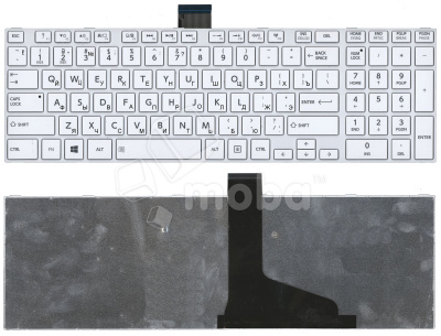 Клавиатура для ноутбука Toshiba Satellite L850 L875 L870 L855  белая c белой рамкой