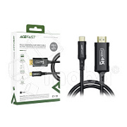 Кабель Type-C - HDMI Acefast C1-10 (ver 2.1, 4K/60 Hz, оплетка нейлон, 1.8 м) Черный