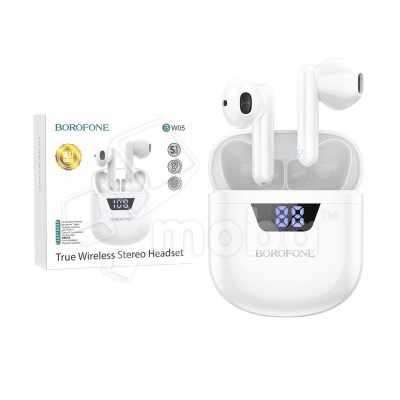 Беспроводные наушники Bluetooth Borofone BW05 (TWS, с дисплеем, вкладыши) Белый