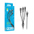 Кабель USB - 3 в 1 (Lightning + MicroUSB + Type-C) Borofone BX66 (2A, наносиликон, 1 м) Черный